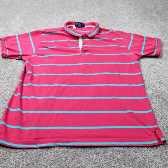 Gant Rugger Polo Shirt Mens Large Pink/Blue 100% Cotton Short Sleeve Pullover - Picture 3 of 11